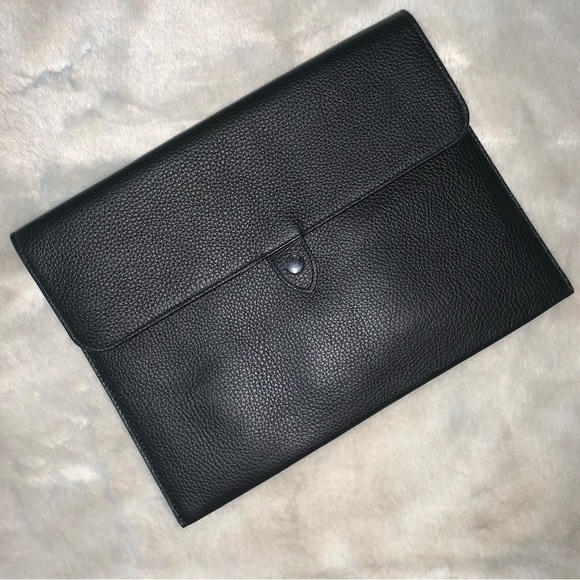 NEW! COACH Tablet Sleeve iPad Mini Black Pebbled Leather Snap Closure NWT! - Picture 2 of 14